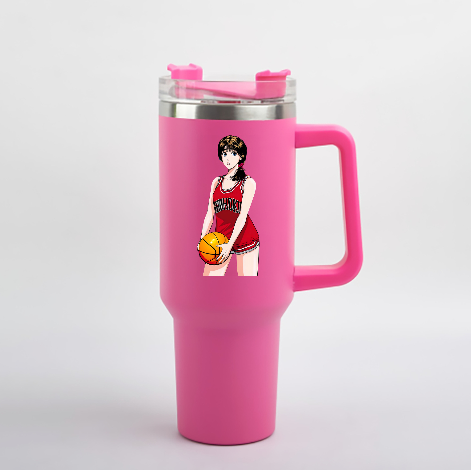 （画像用） SLAM DUNK／スラムダンク 1200mL車用タンブラー - クリスタルステッカー（プラスチックストロー付き）